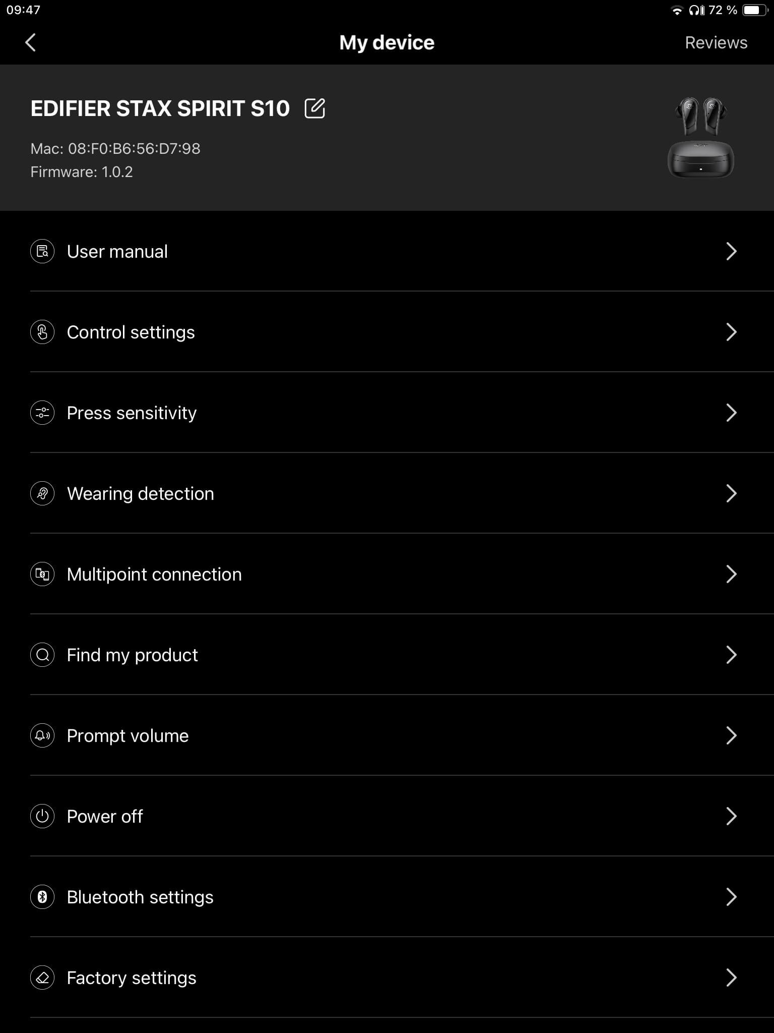 Edifier Stax Spirit S10 ConneX App