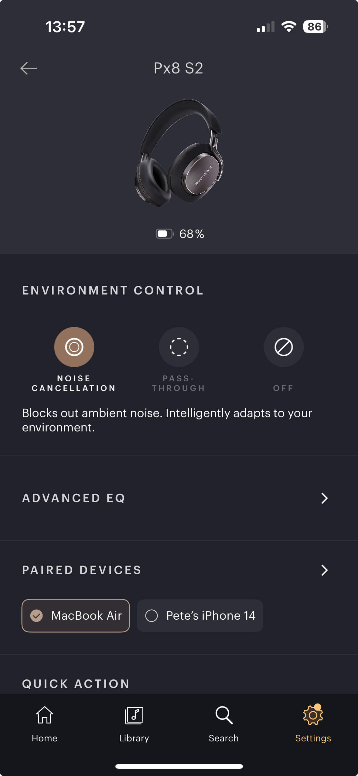 Bowers & Wilkins PX8 S2 App ANC