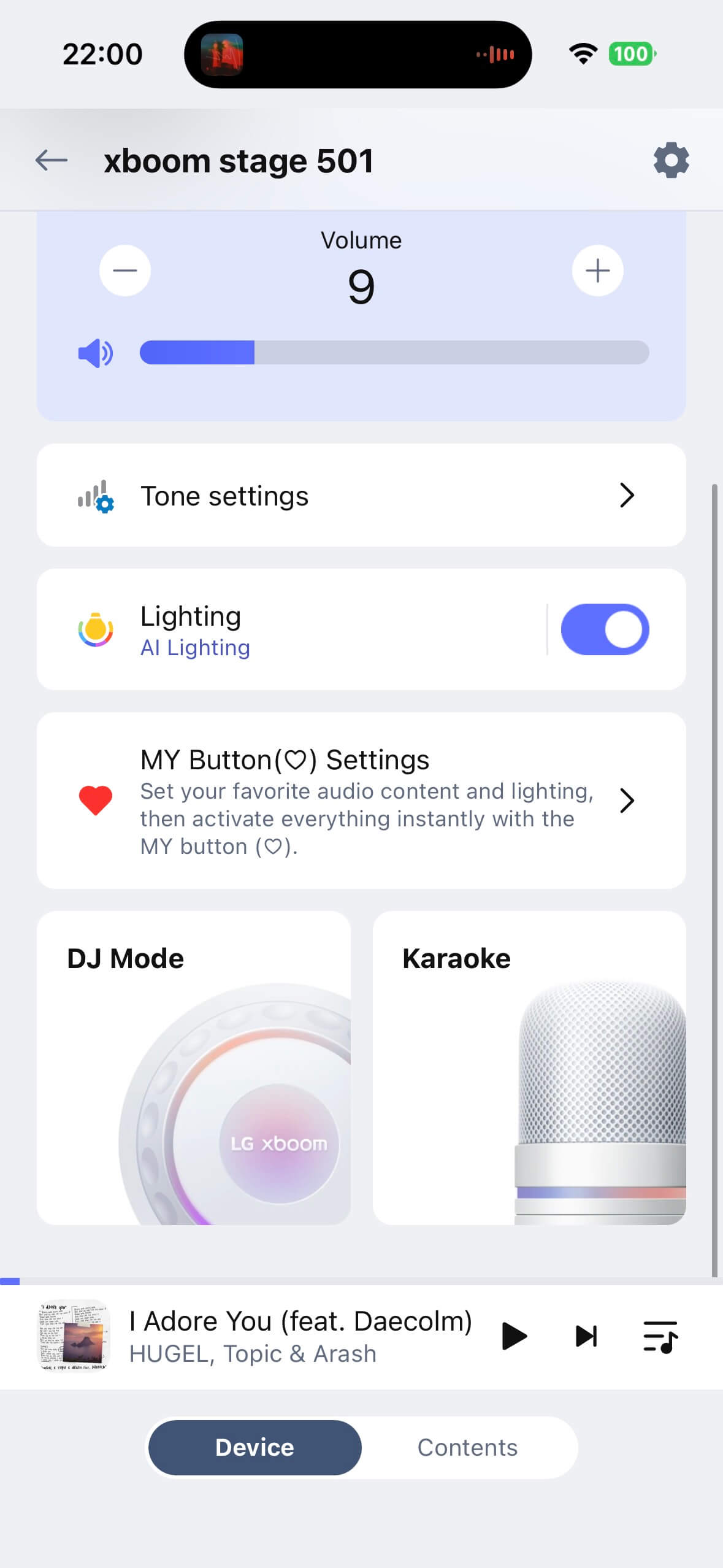 LG xboom Stage 501 by will.i.am App
